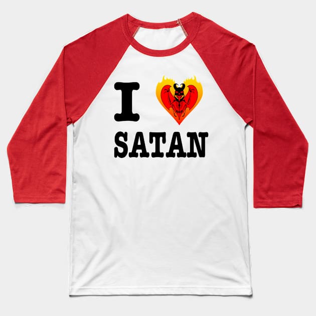 I Heart Satan Baseball T-Shirt by ActualLiam